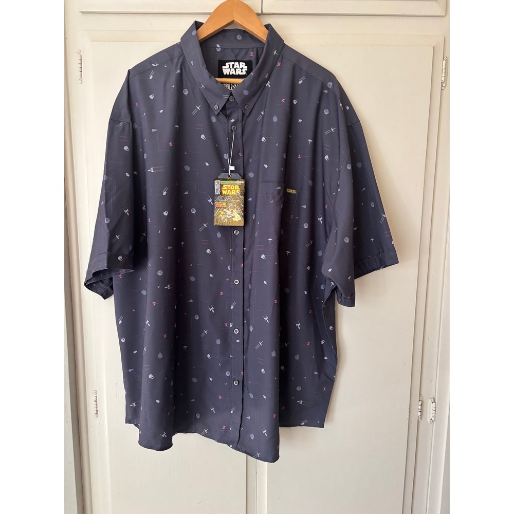 RSVLTS Star Wars Series 1 Kunuflex Shirt Mens 4XL Gray Blueprint Ships NWT